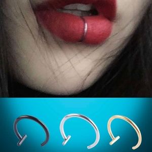 Faux Lip Ring Set